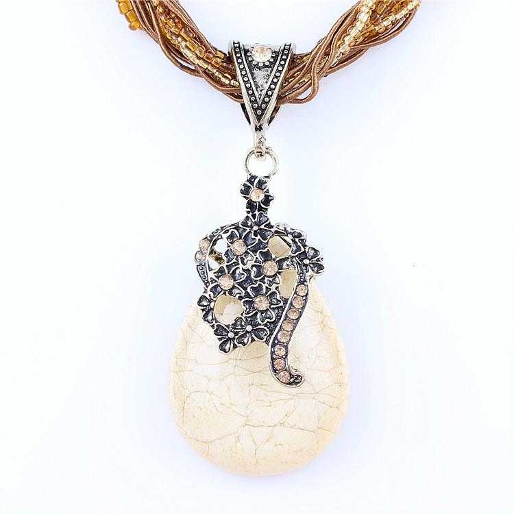 FREE Crystal Stone Pendant Necklace-Necklace-Kirijewels.com-beige-Kirijewels.com