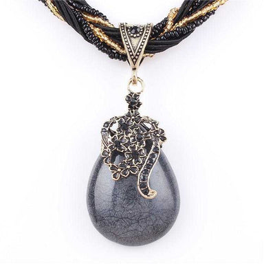 FREE Crystal Stone Pendant Necklace-Necklace-Kirijewels.com-black-Kirijewels.com