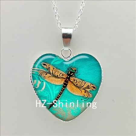 Murano Glass Heart Dragonfly Necklace-Pendant Necklaces-Kirijewels.com-light green-Kirijewels.com