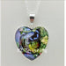 Murano Glass Heart Dragonfly Necklace-Pendant Necklaces-Kirijewels.com-multi 2-Kirijewels.com