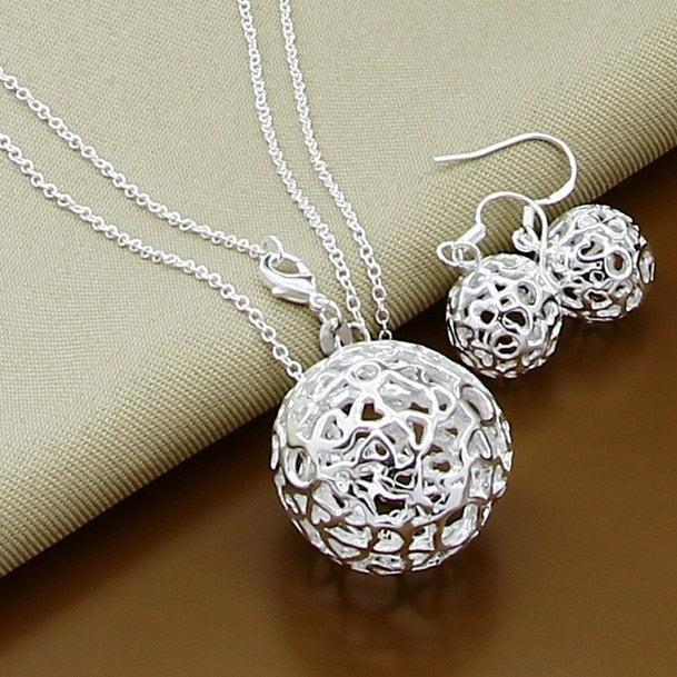 Insect Moon Round Ball 925 Sterling Silver Jewelry Set