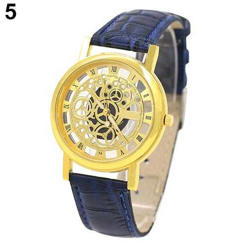 Skeleton Sports Dress Wrist Watch-Watch-Kirijewels.com-Blue S Golden D-Kirijewels.com