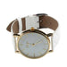 Geneva Casual Leather Analog Wristwatch-Women's Watches-Kirijewels.com-White-Kirijewels.com