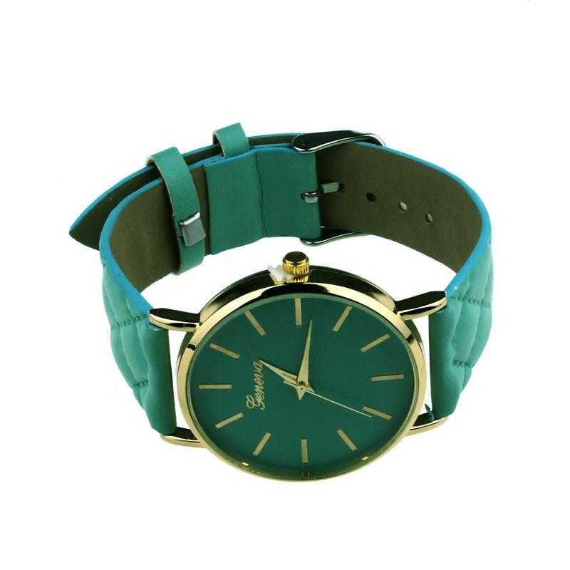 Free Geneva Casual Leather Analog Wristwatch-Women's Watches-Kirijewels.com-Green-Kirijewels.com
