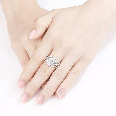 Solid 925 Sterling Silver Engagement Ring Set-Rings-Kirijewels.com-10-White-China-Kirijewels.com