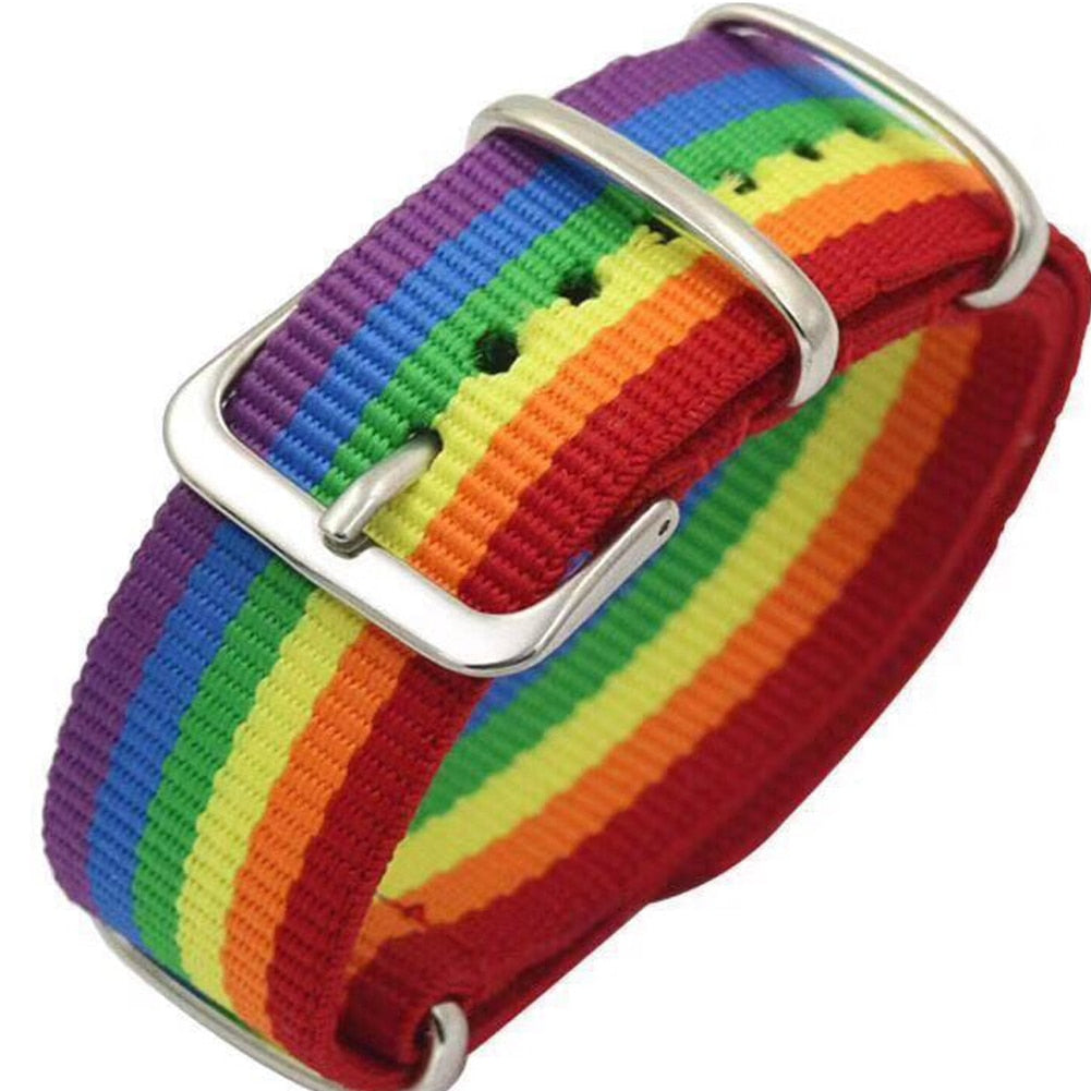 Pride Woven Nylon Rainbow Bracelet