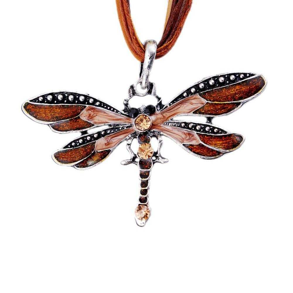 Free Dragonfly Necklace-Necklace-Kirijewels.com-Brown-Kirijewels.com