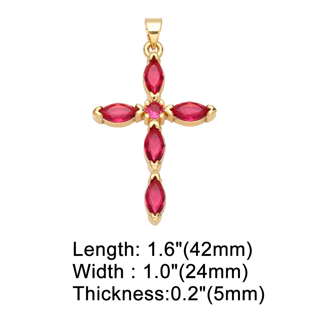 Rainbow Colorful Cross Pendant