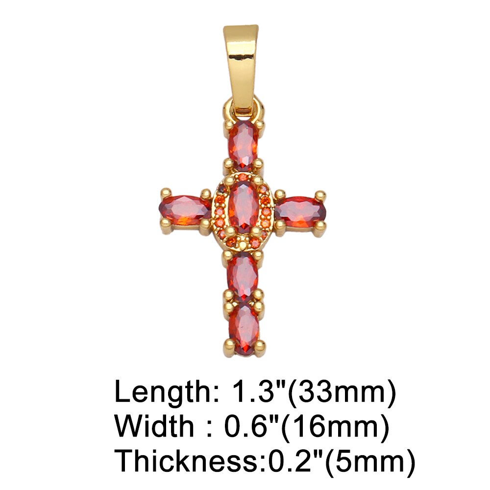 Rainbow Colorful Cross Pendant
