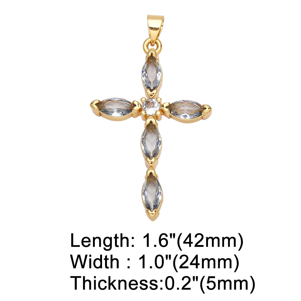 Rainbow Colorful Cross Pendant