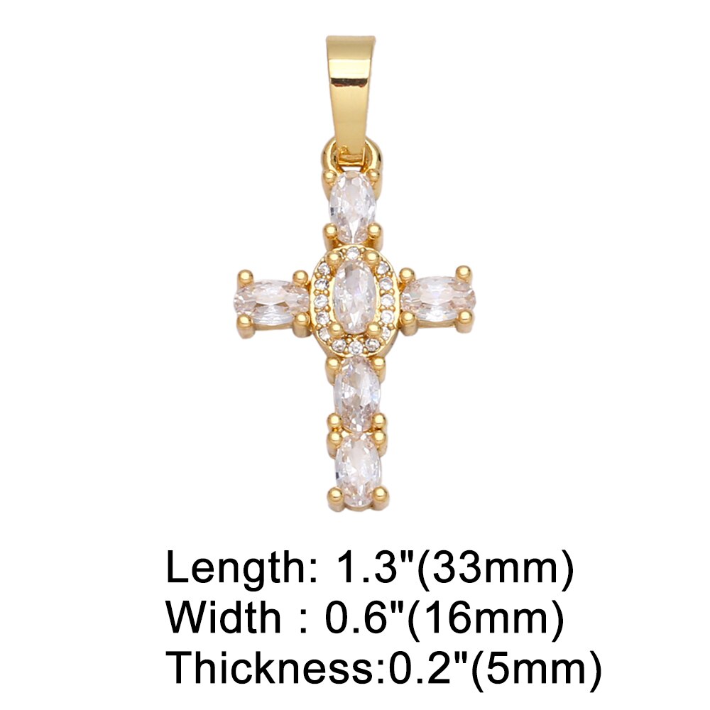 Rainbow Colorful Cross Pendant
