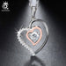 Genuine Sterling Silver Double Heart Pendant Necklace-Pendant Necklaces-Kirijewels.com-China-Silver-Kirijewels.com