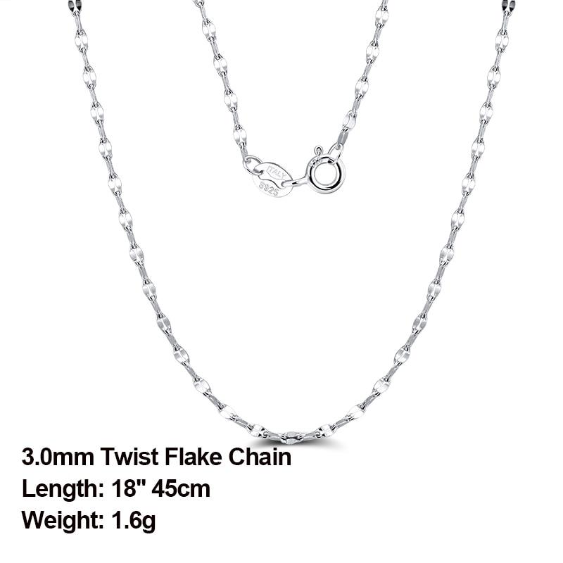 Mila Genuine 925 Sterling Silver Chain Necklace - Kirijewels.com