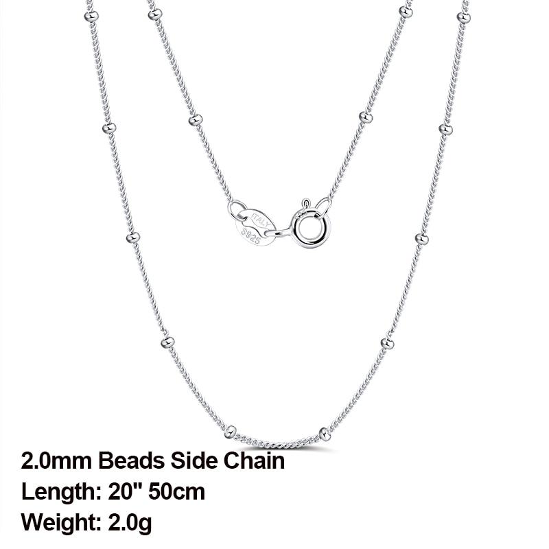 925 Sterling Silver Necklace Cable Bamboo Twisted O Chain Fashion
