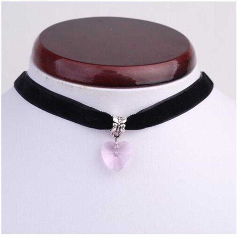 Crystal Heart Rope Necklace-Necklace-Kirijewels.com-pink-Kirijewels.com