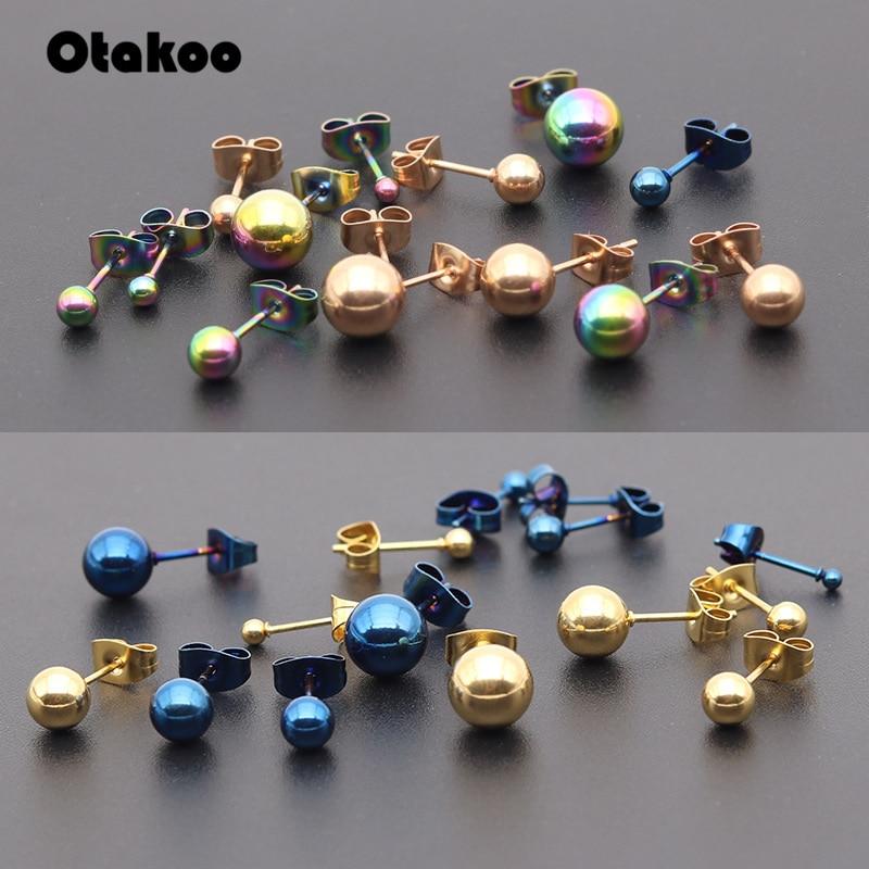 Otakoo Surgical Steel Ball Stud Earrings - Kirijewels.com