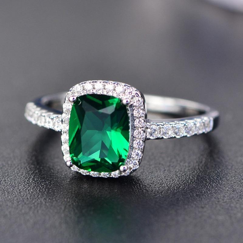 Real 925 Sterling Silver Emerald Ring - Kirijewels.com