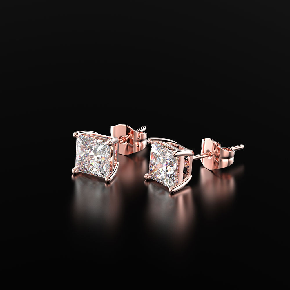 Eva Lab-Created Moissanite Diamond Wedding Stud Earrings