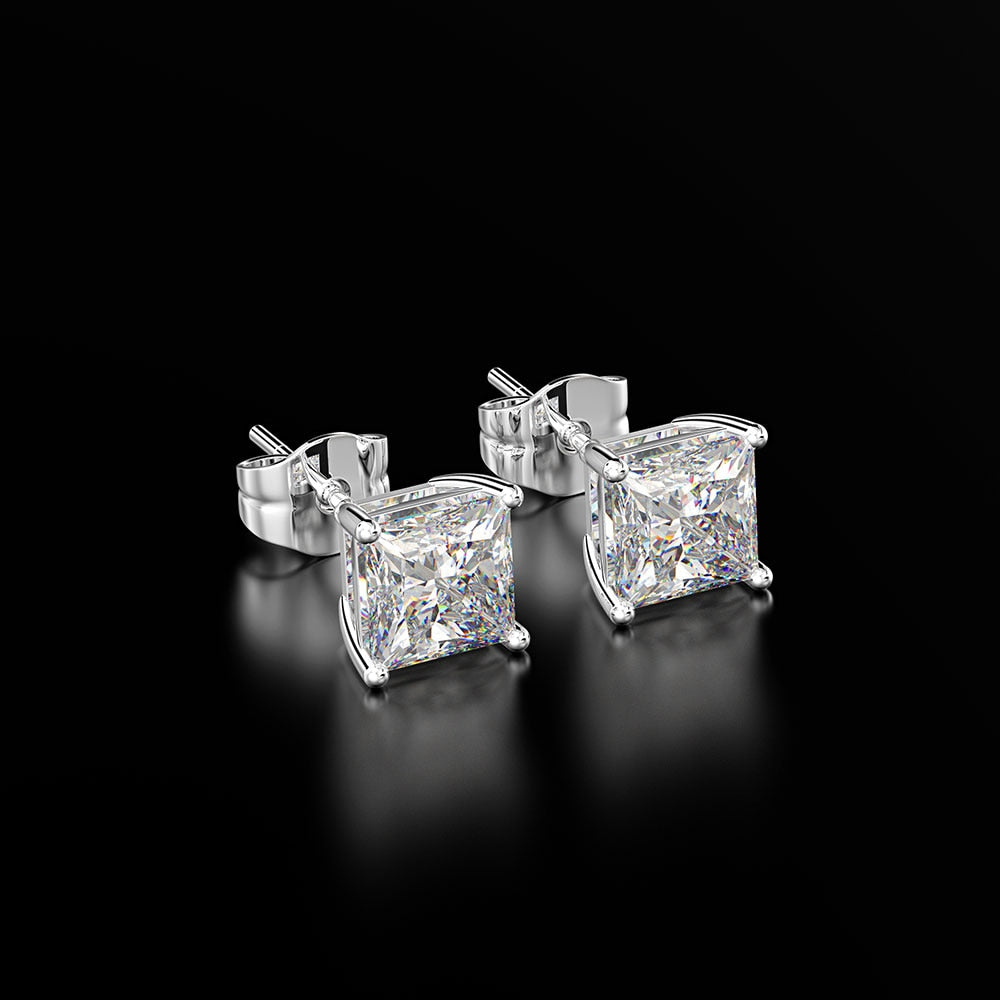 Eva Lab-Created Moissanite Diamond Wedding Stud Earrings