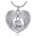 Personalized Angel Wing Heart Cremation Urn Necklace - Kirijewels.com