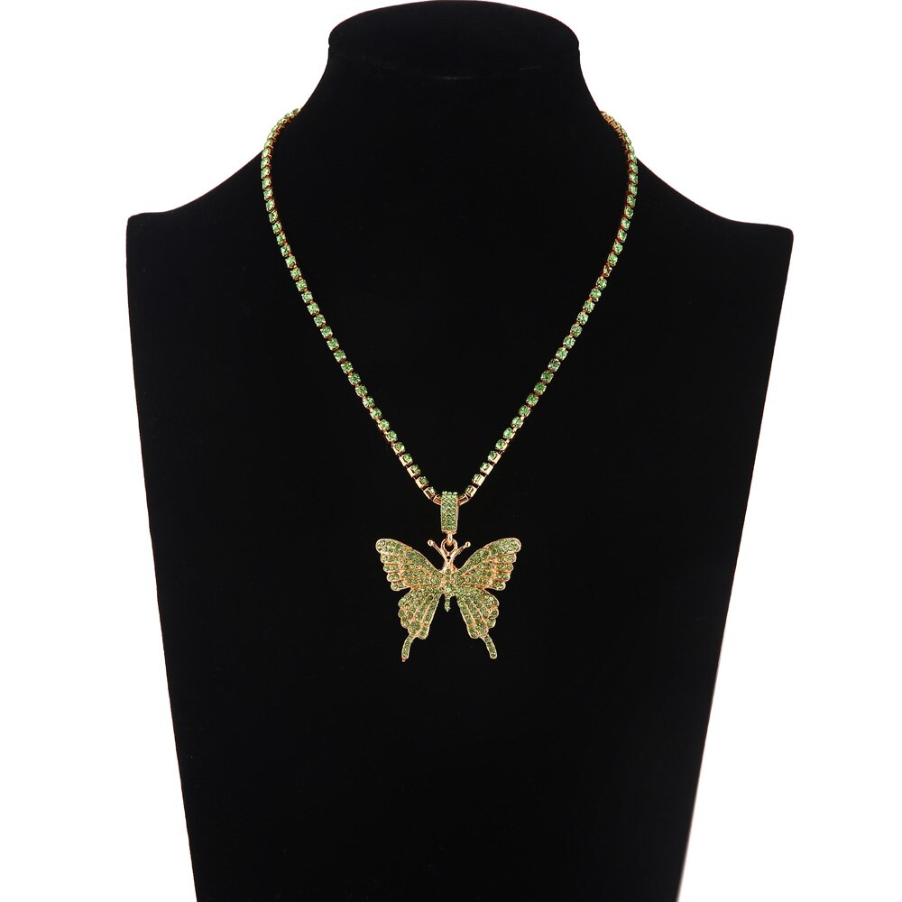 Rhinestone Skipper Butterfly Necklace
