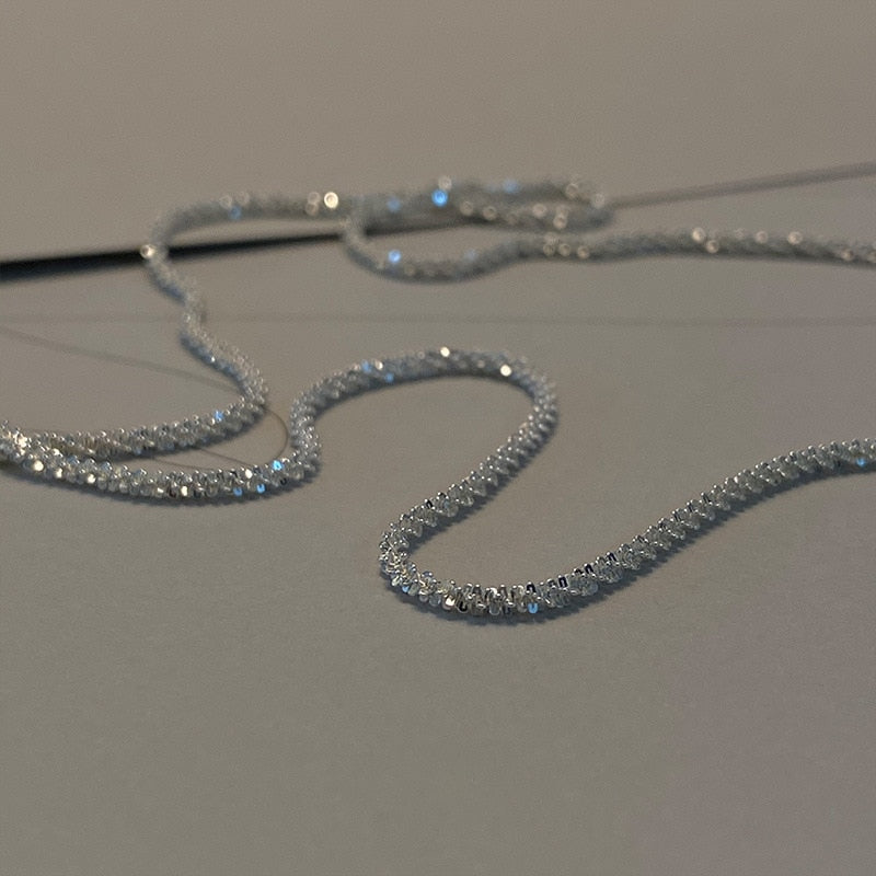 Sparkling 925 Sterling Silver Wedding Chain Necklace