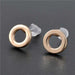 Simple T Bar Stud Earrings-earrings-Kirijewels.com-gold circle-Kirijewels.com