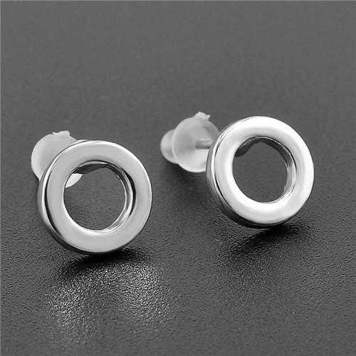 Simple T Bar Stud Earrings-earrings-Kirijewels.com-sliver circle-Kirijewels.com