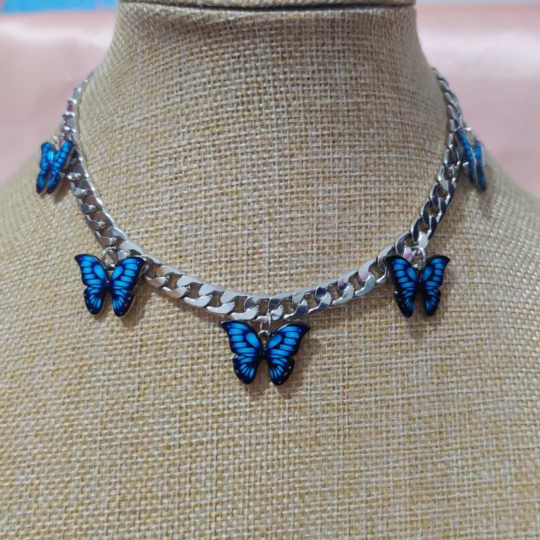 Olivia Neck Chain Butterfly Pendant Necklace