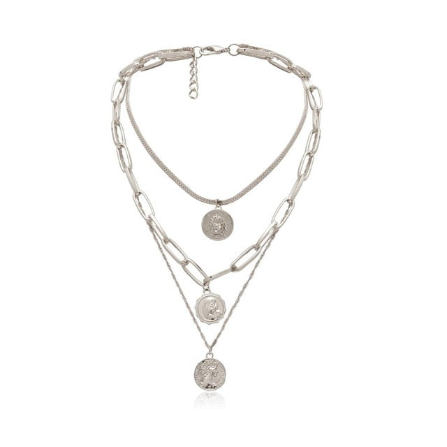 Miami Vintage Coin Chain Necklace