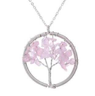 Free Rainbow Tree Necklace-Necklace-Kirijewels.com-Rose Quartz-Kirijewels.com