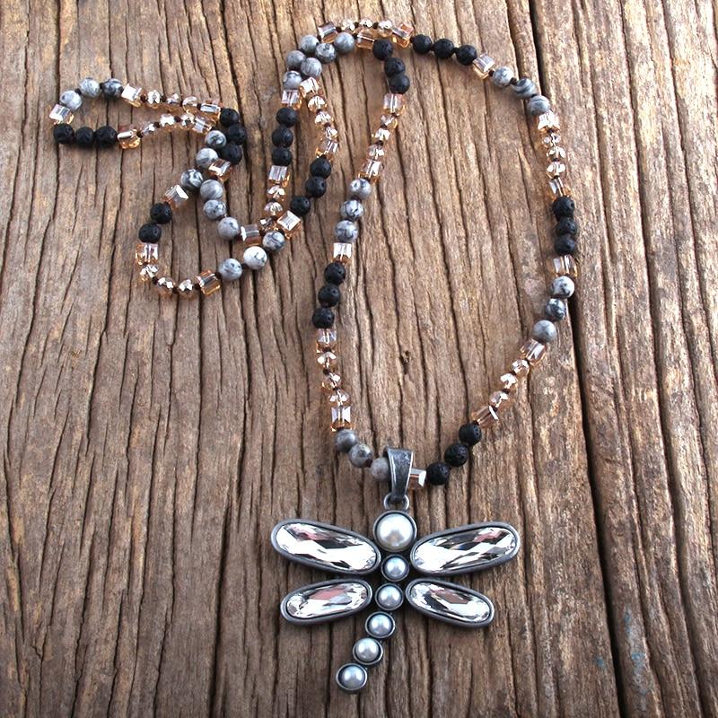 Bohemian Knotted Dragonfly Necklace - Kirijewels.com