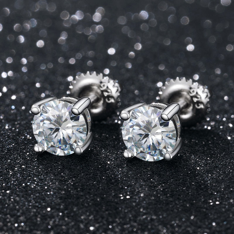 Moissanite 100% 925 Sterling Silver Wedding Earrings