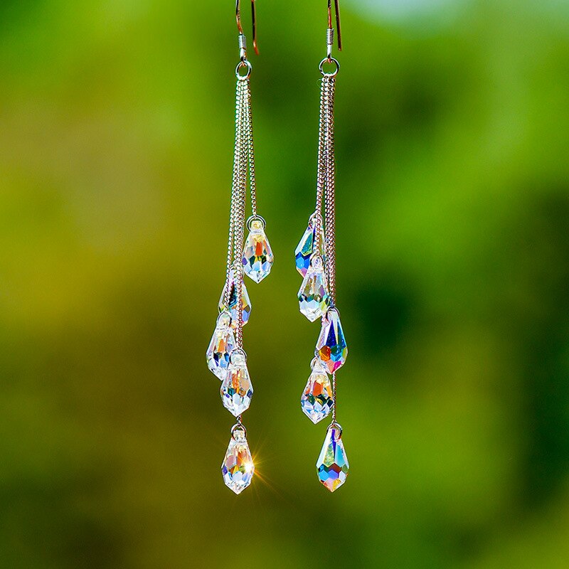 Hanging Temperament Flower Earrings