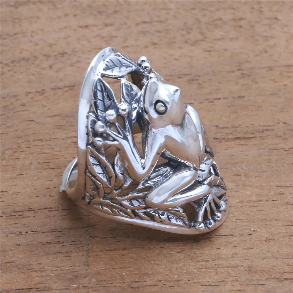 Retro Copper Hollow Frog Ring