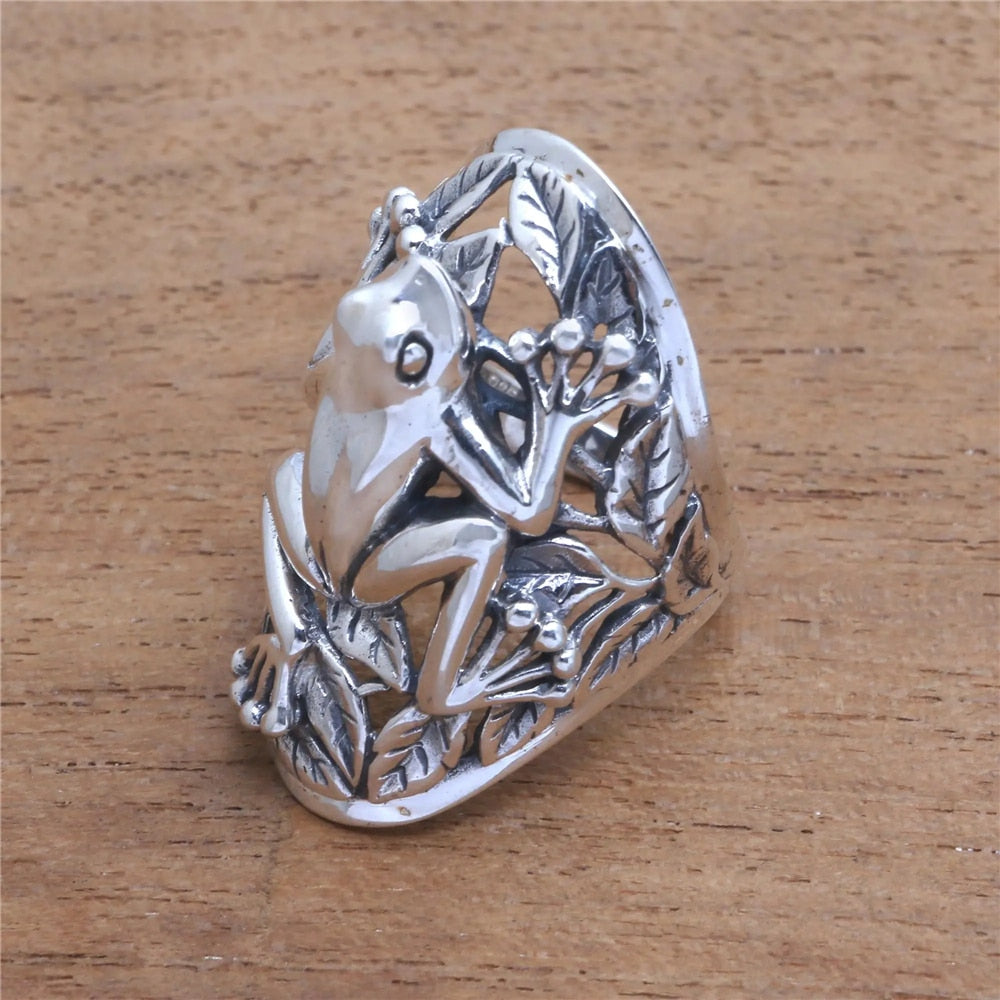 Retro Copper Hollow Frog Ring