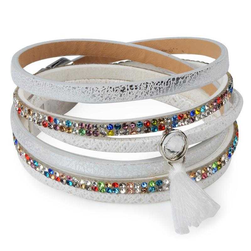 Free Feather Leather Magnetic Bracelet-Wrap Bracelets-Kirijewels.com-Black No 7-Kirijewels.com