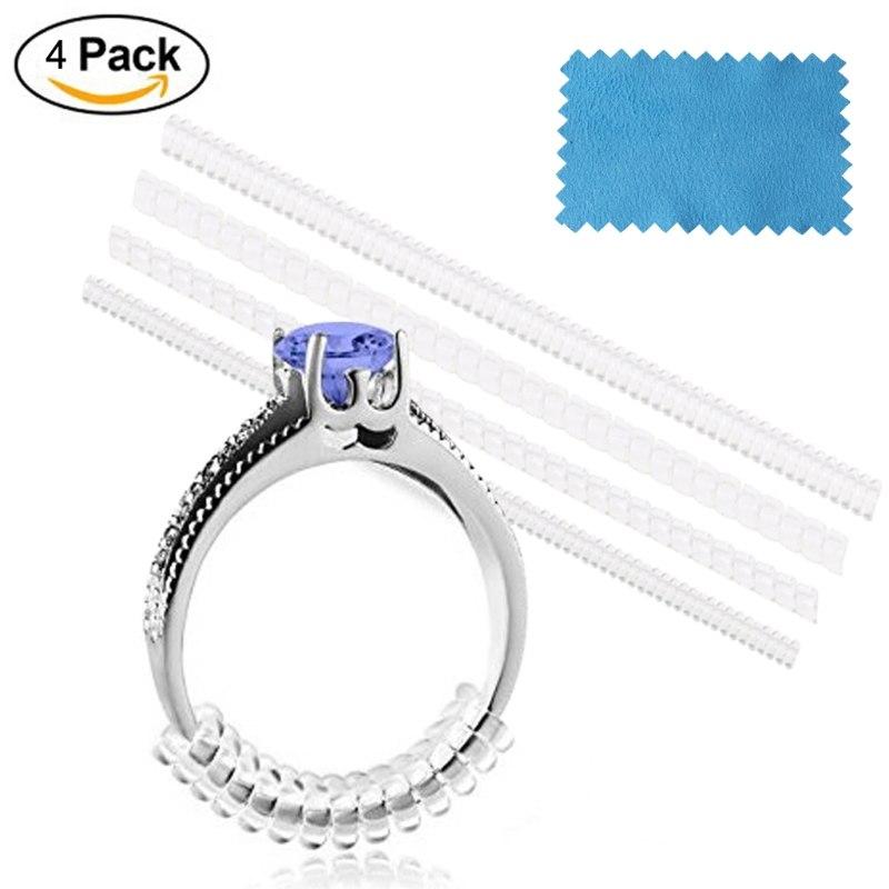4-Pack (2mm, 3mm) Ring Size Spring Adjuster Easy Spiral Ring Band Reducer  Instant Transparent Ring Fitter for Loose Rings