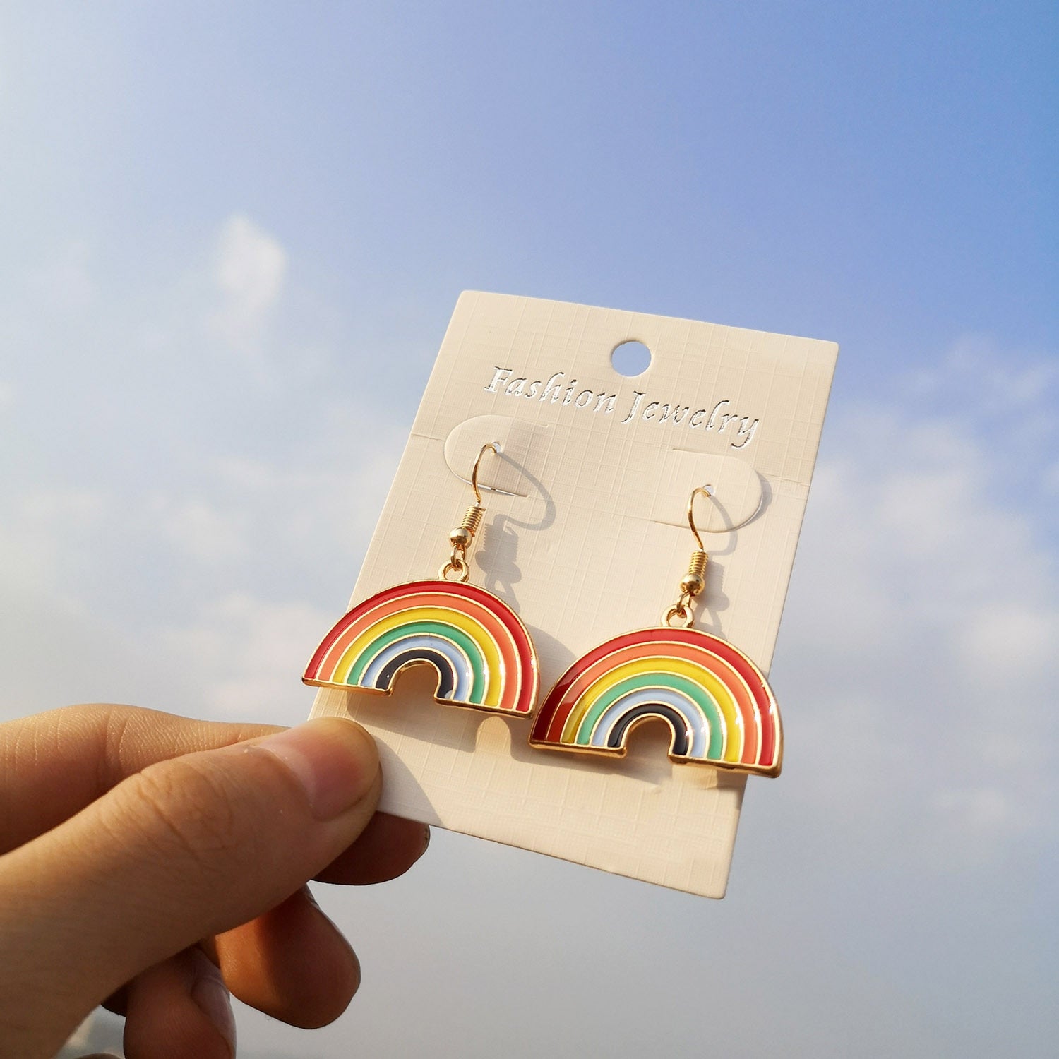 Pride Charm Rainbow Dangle Earrings
