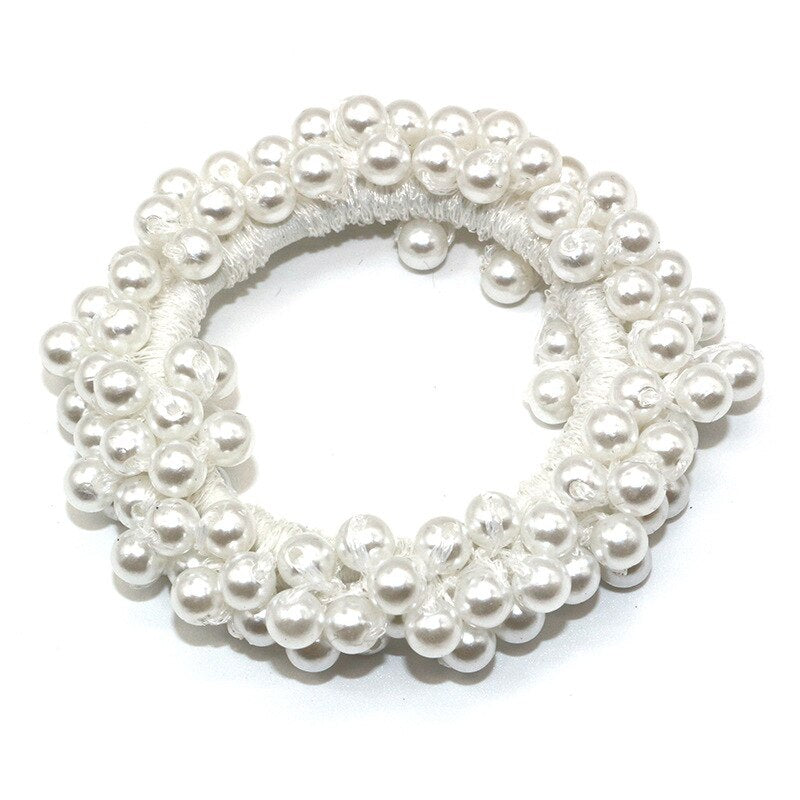 Ponytail Cotton Blends Pearl Hairband