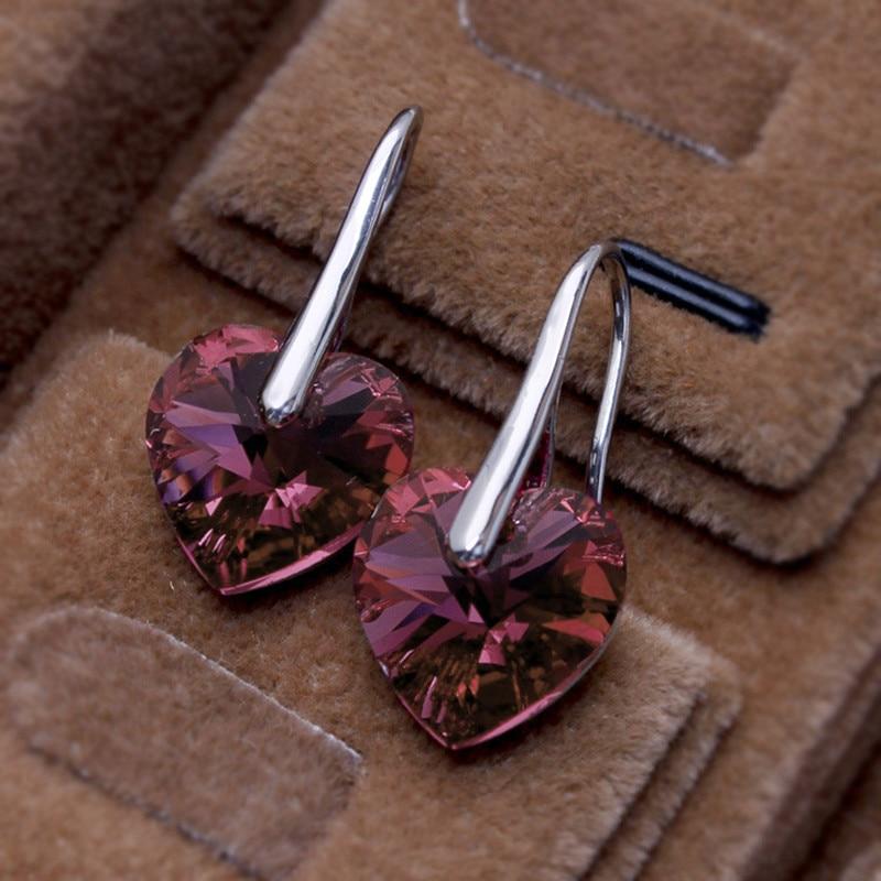 Austrian Crystal Heart Earrings - Kirijewels.com