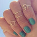 Stacking Midi Finger Knuckle Leaf Ring Set-Rings-Kirijewels.com-gold M23700-Kirijewels.com