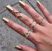 Stacking Midi Finger Knuckle Leaf Ring Set-Rings-Kirijewels.com-gold Z599-Kirijewels.com