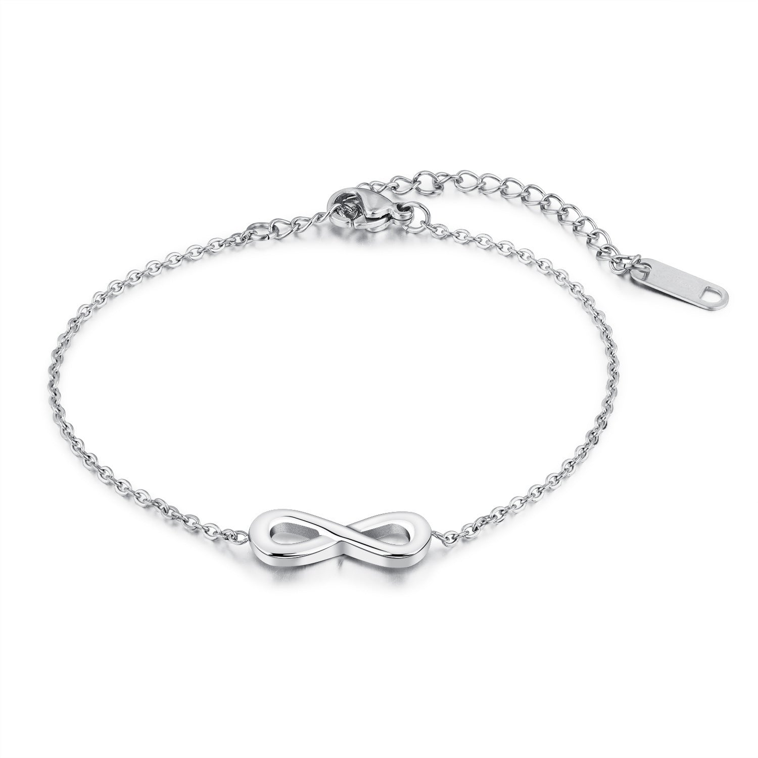 Endless Love Stainless Steel Infinity Adjustable Chain Bracelet