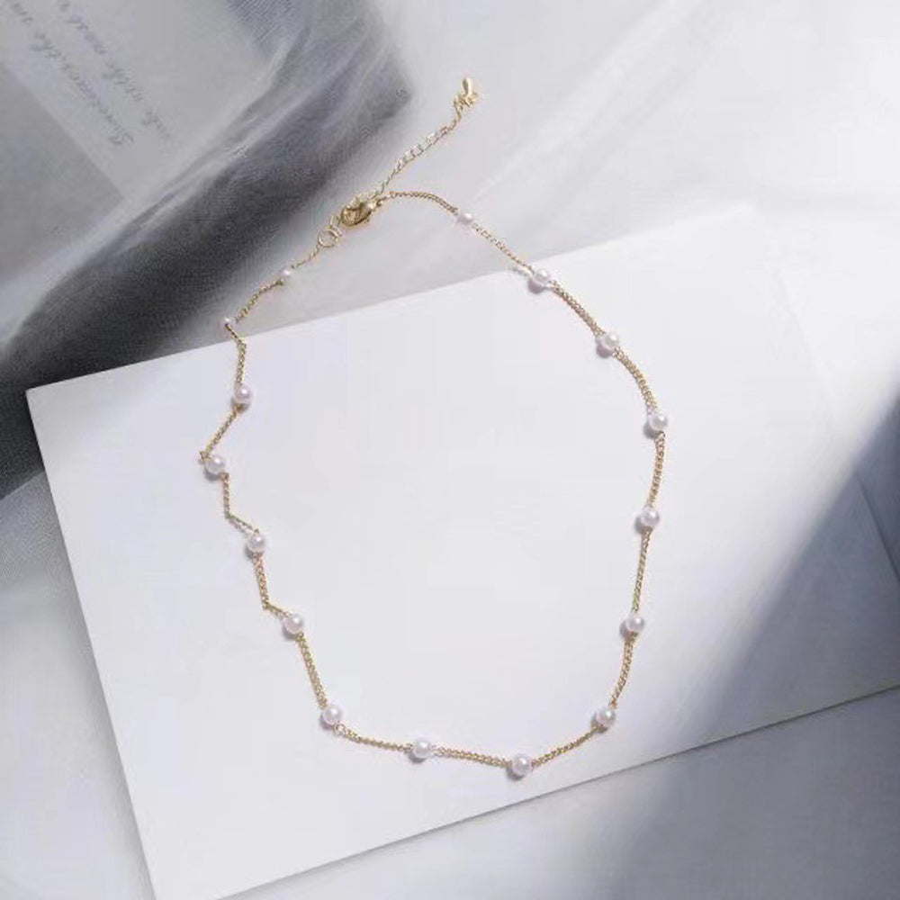 Pearl Beads Engagement Choker Necklace