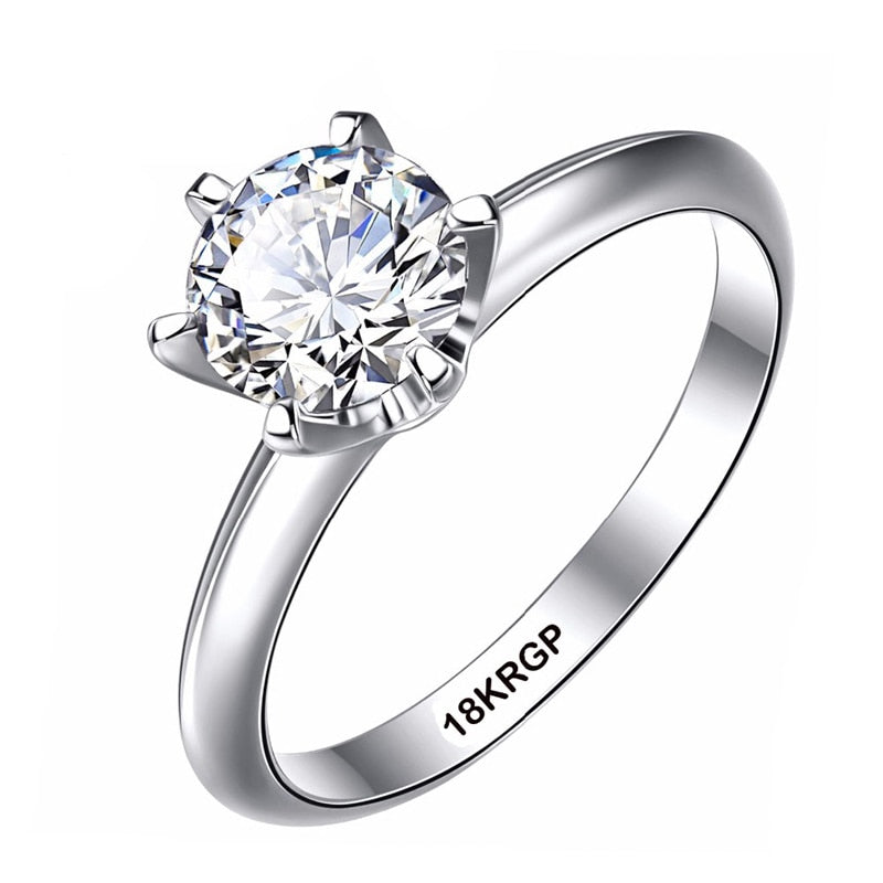 Classic Lab Diamond White Gold Wedding Ring