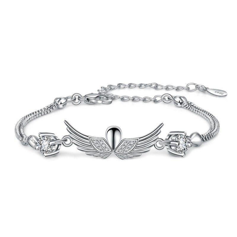 Buy Angel Wing Silver Bracelet, Guardian Angel Bangle, Angel Wing Bangle,  925 Silver Plated Layering Angel Wings Bracelet, Adjustable Online in India  - Etsy