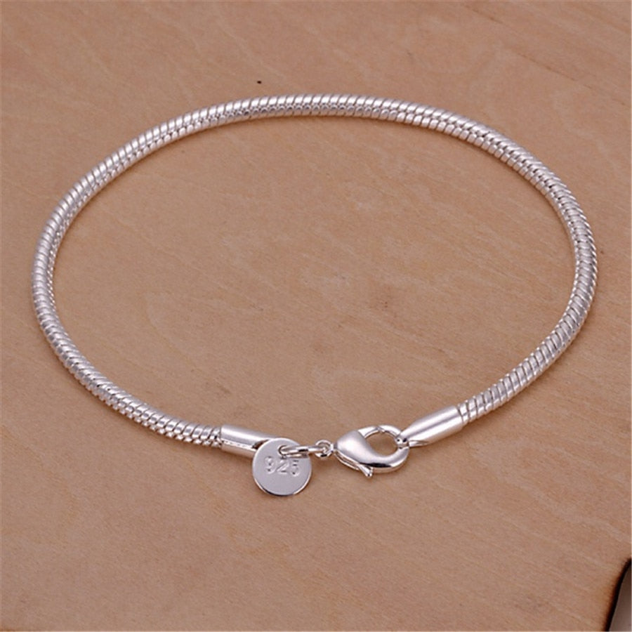 Exquisite Silver Chain Twisted Wedding Bracelet