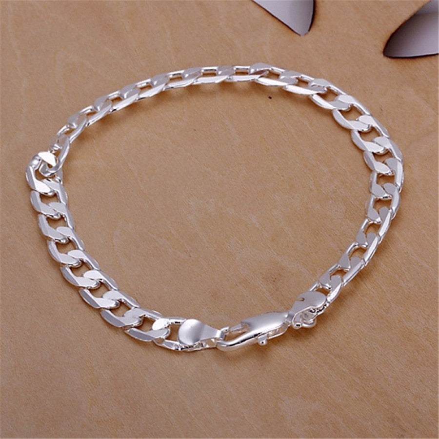 Exquisite Silver Chain Twisted Wedding Bracelet