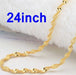 Double Water Wave Chain Necklace-Chain Necklaces-Kirijewels.com-24inch gold-Kirijewels.com